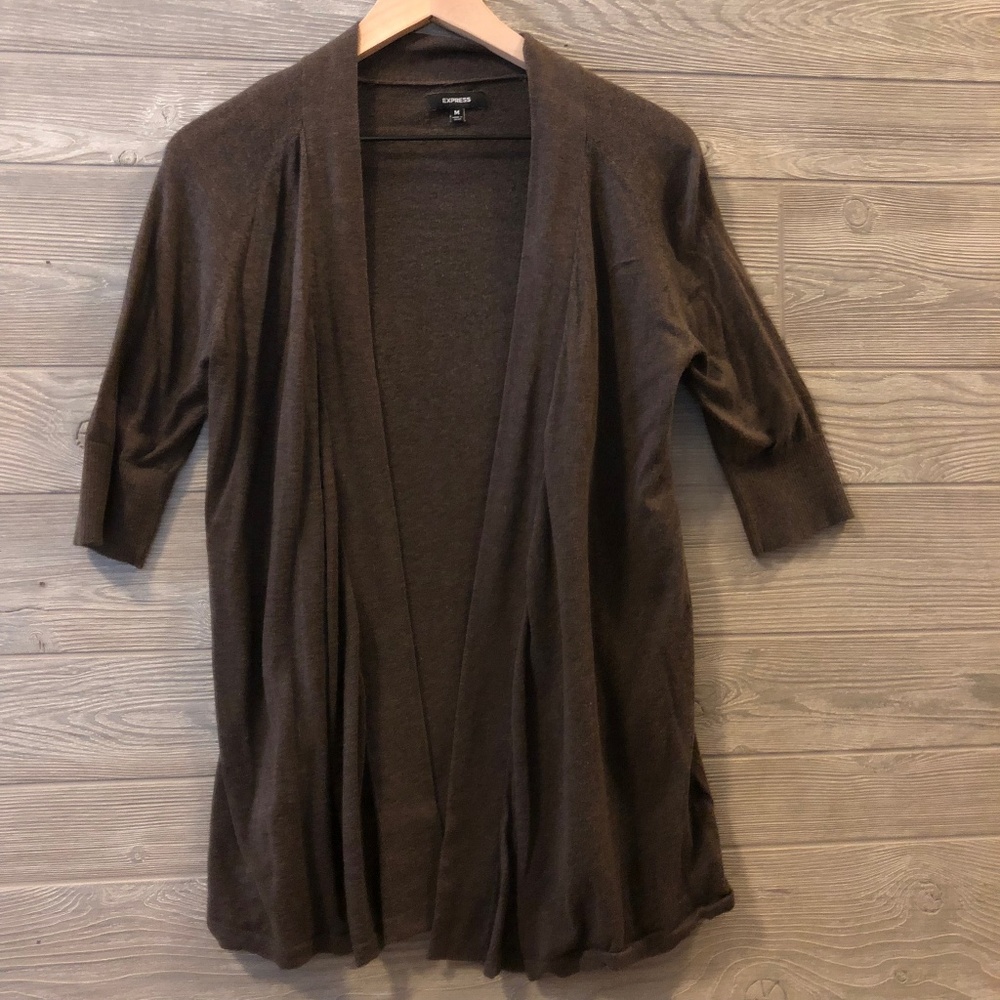 Express Brown 3/4 Sleeve Cardigan